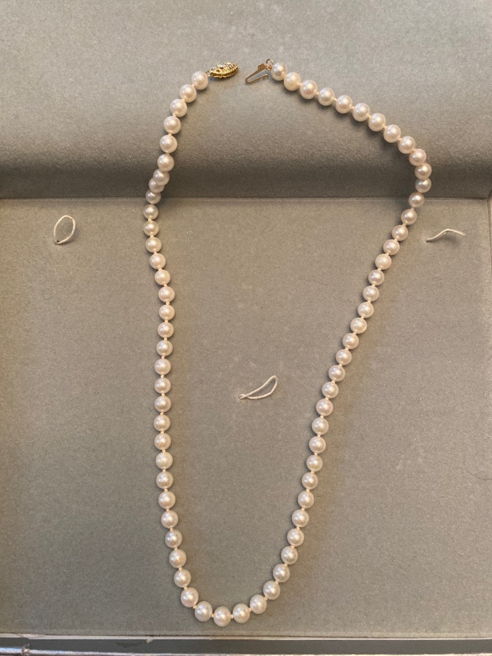 Genuine Akoya Pearl Necklace With Gold Clasp